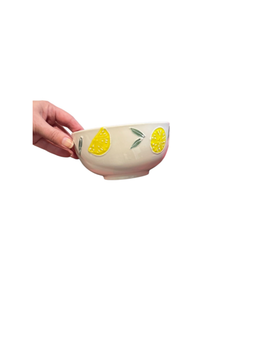 Hobby lobby Ceramic Lemon Print 4 Bowl Set, One Size, White and Blue - Picture 4 of 6